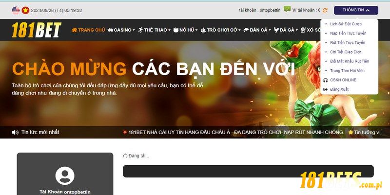 Điều kiện rút tiền trên nhà cái cá cược 181bet