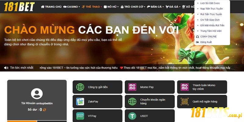 Lưu ý cho người mới thực hiện nạp tiền 181bet